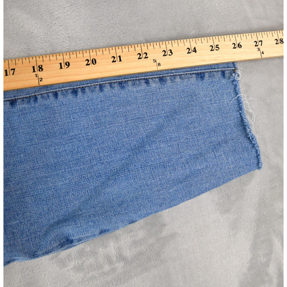 Talbots Jeans Womens 8P (28x26) Straight Leg Raw Hem Blue Denim - Picture 8 of 9